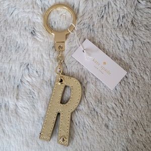 Kate Spade Metallic "R" Initial Keychain
